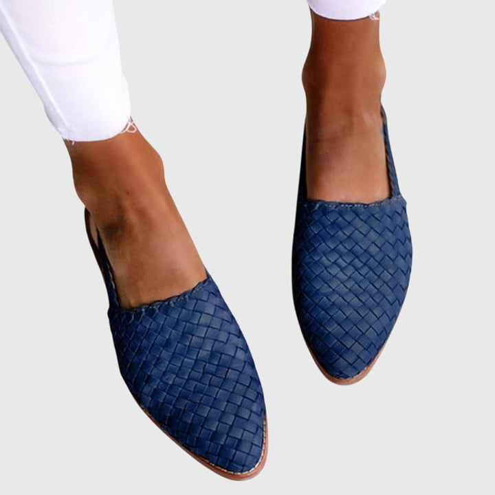 Natalie | Woven Slingback Mule Flats