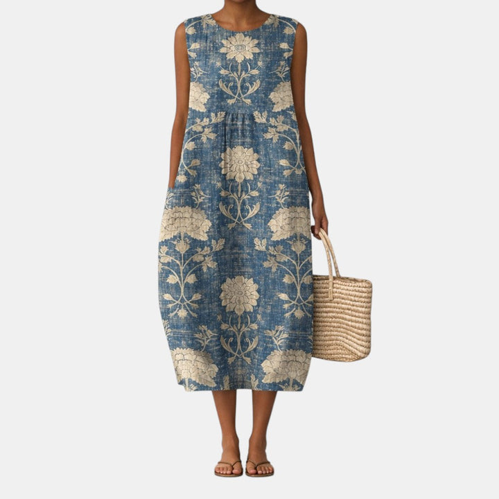 Alberte | Classic Floral Midi Dress