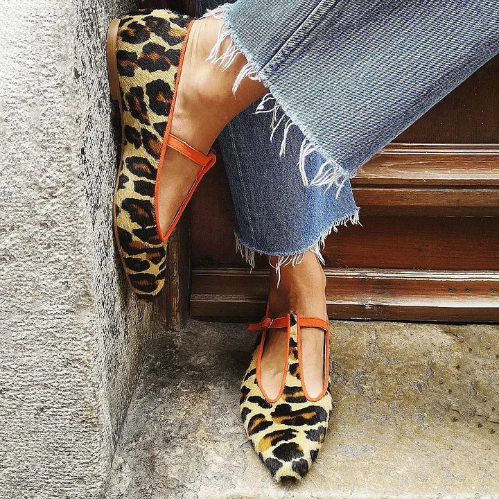 Saelira | Leopard T-Strap Flats