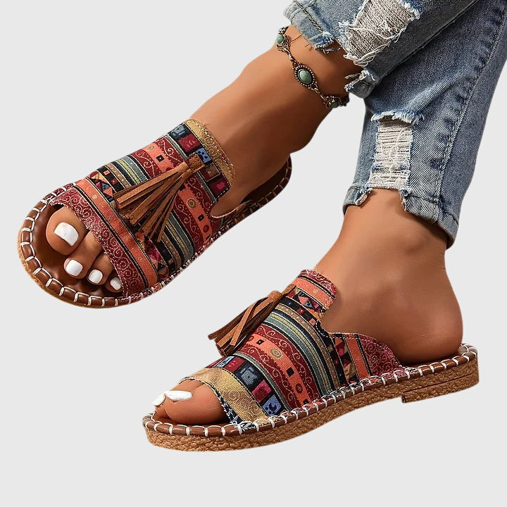 Hadley | Bohemian Tassel Slide Sandals