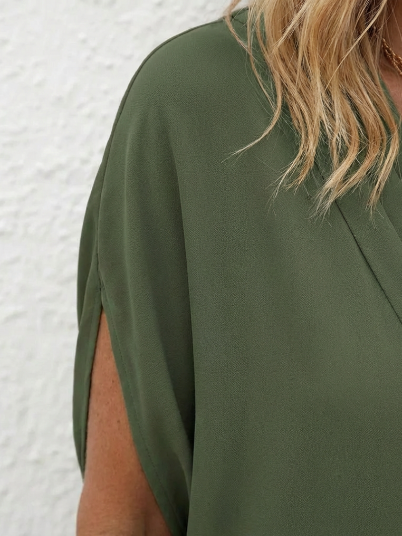 Calanthe | Draped V-Neck Shift Dress