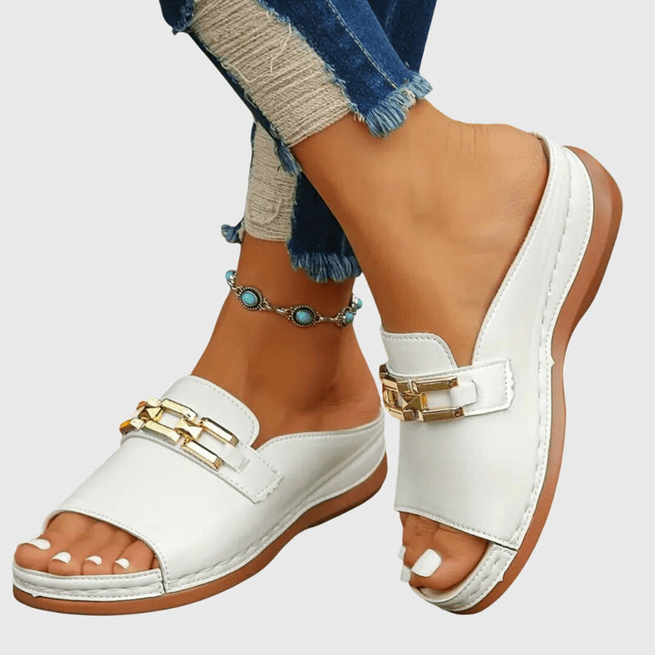 Kaylee | Chain Accent Slide Sandals