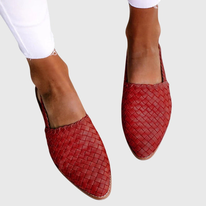 Natalie | Woven Slingback Mule Flats