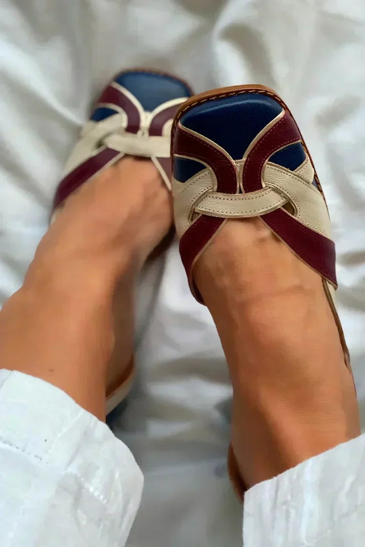 Vynelle | Tri-Colour Slip-On Flats