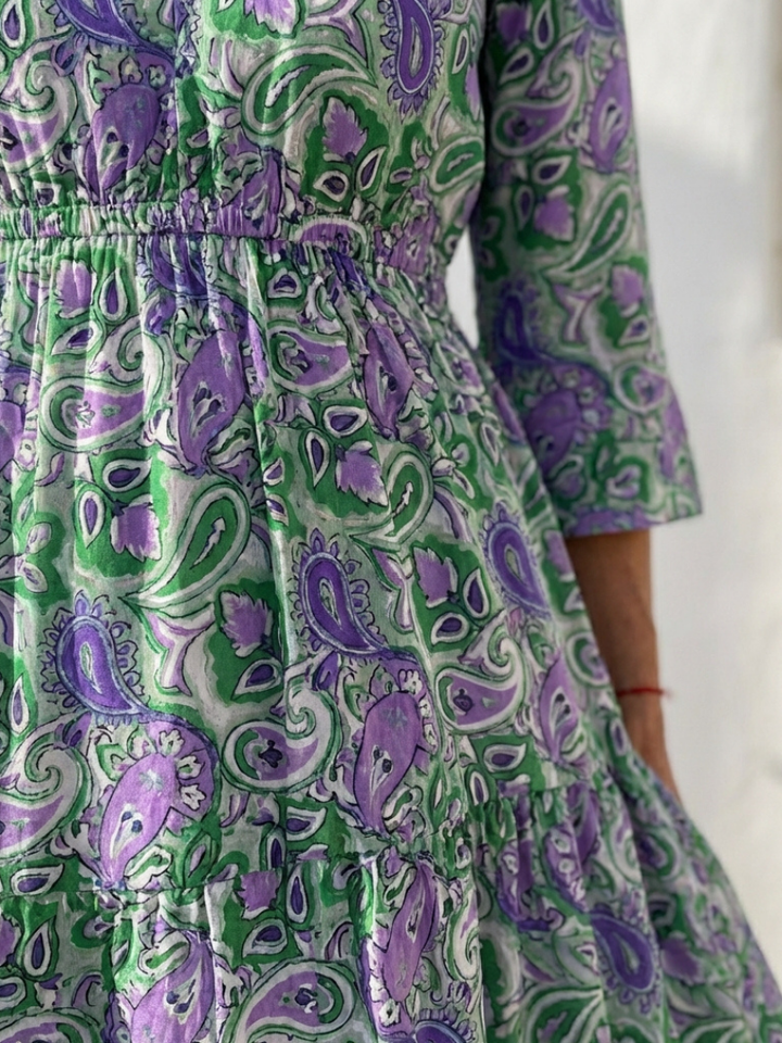 Isabella | Long Sleeve V-Neck Bohemian Maxi Dress