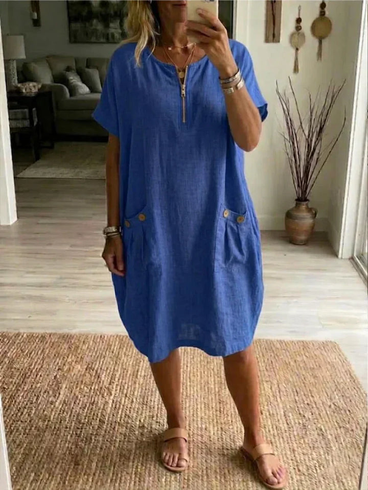 Pascale | Zip-Front Maxi Dress-