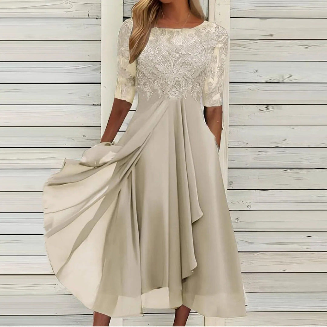 Zaria | The Flattering Lace Midi Dress