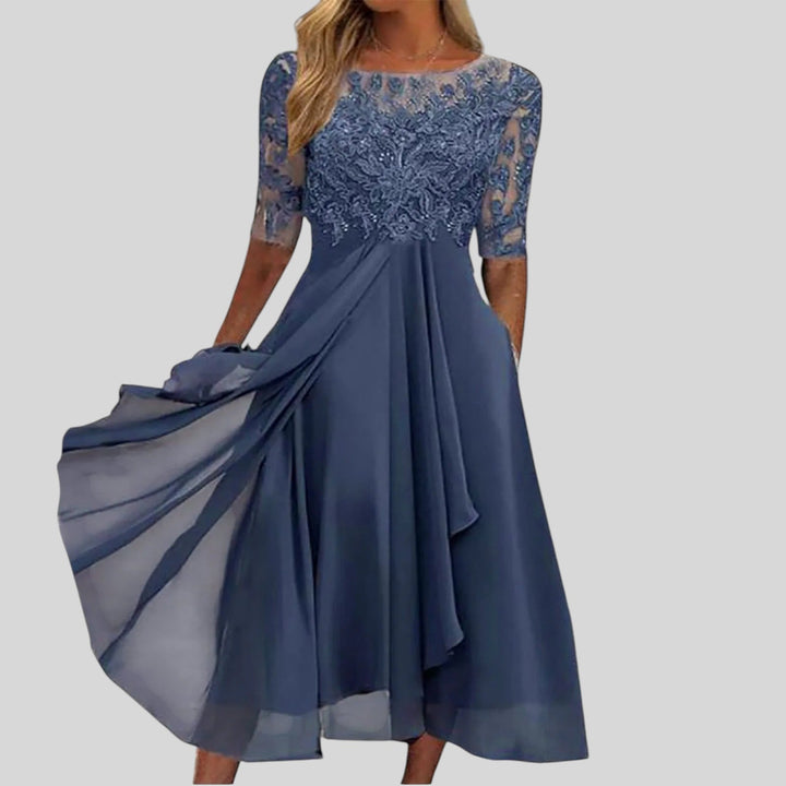 Zaria | The Flattering Lace Midi Dress