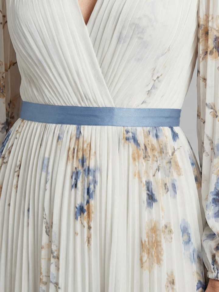 Alice | Long Sleeve V-Neck Floral Maxi Dress