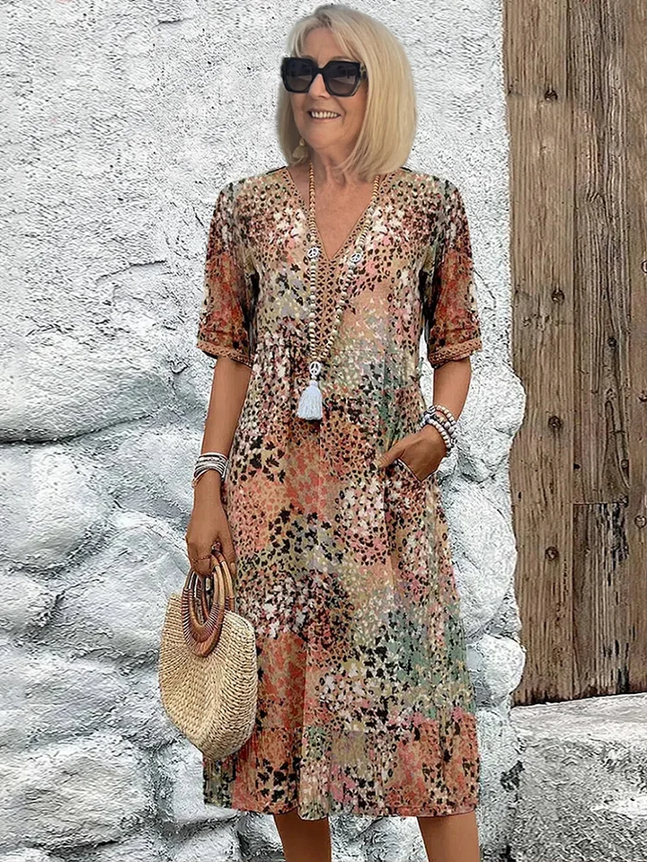 Roxanne | Vibrant Floral Wrap Midi Dress