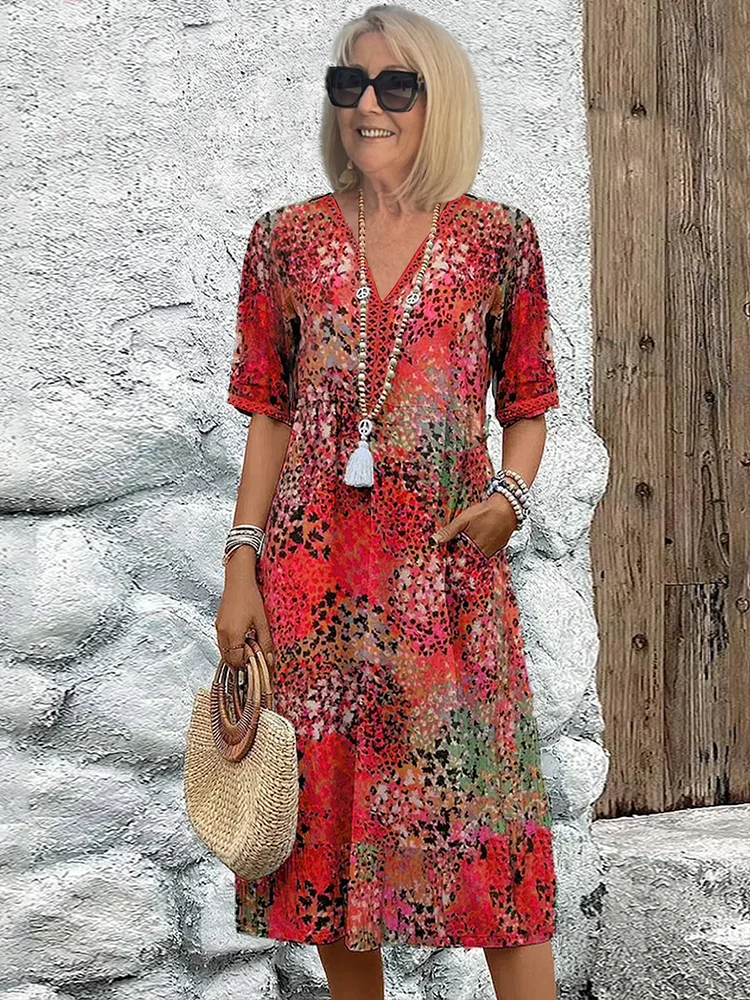 Ingrid | Colourful Midi Dress