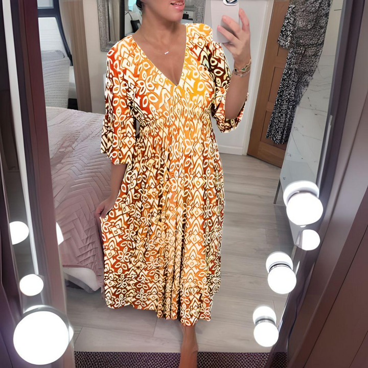 Lillia | Boho Printed Dress