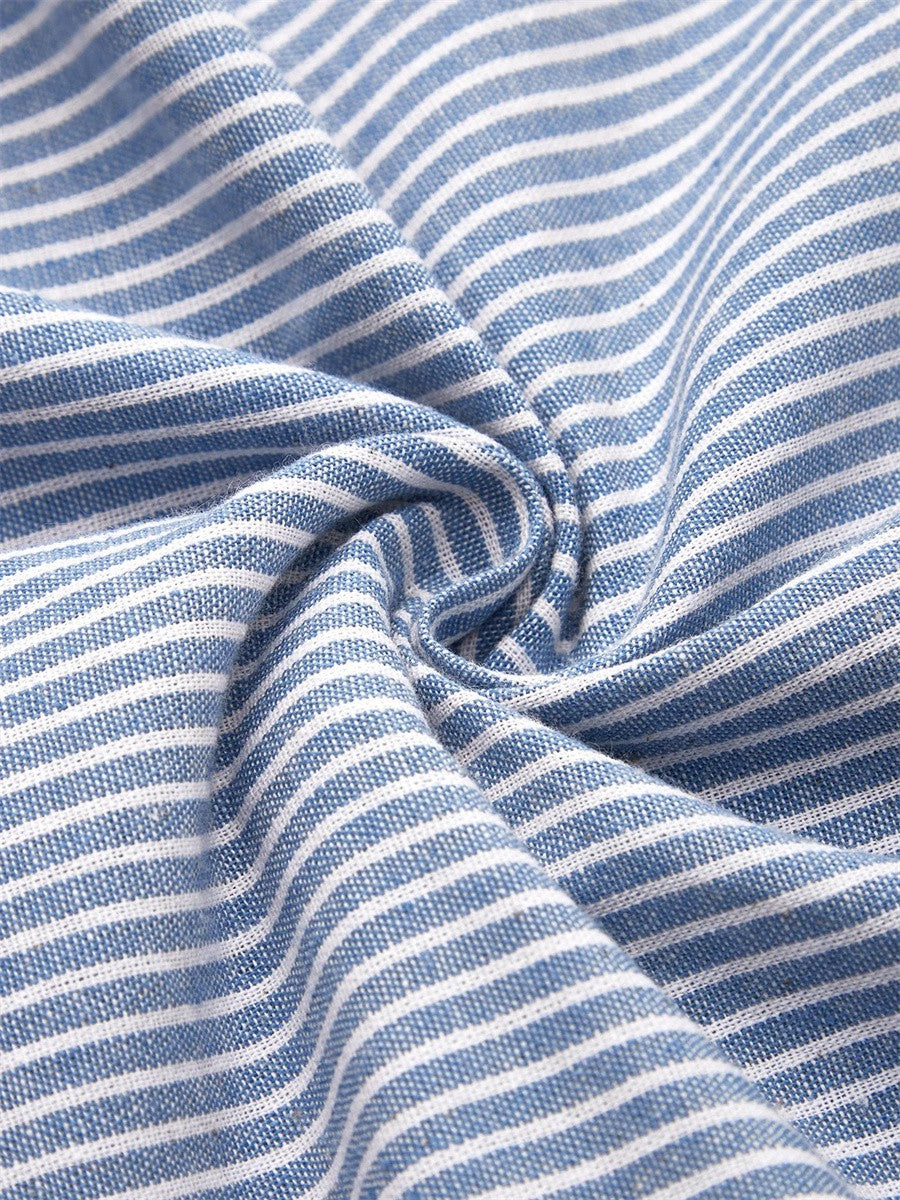 Nadine | Striped Button Accent Midi Dress
