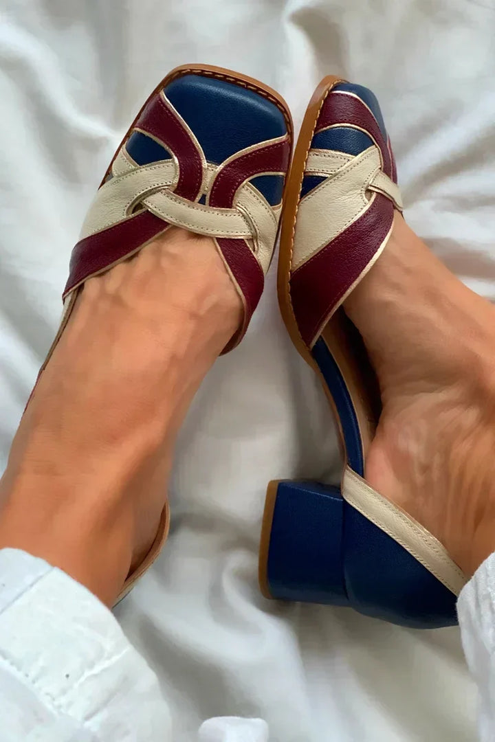 Vynelle | Tri-Colour Slip-On Flats