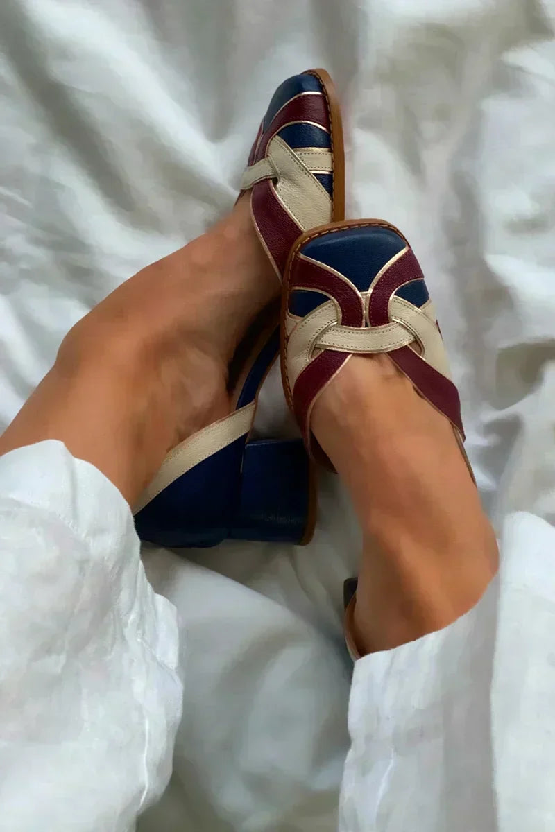 Vynelle | Tri-Colour Slip-On Flats