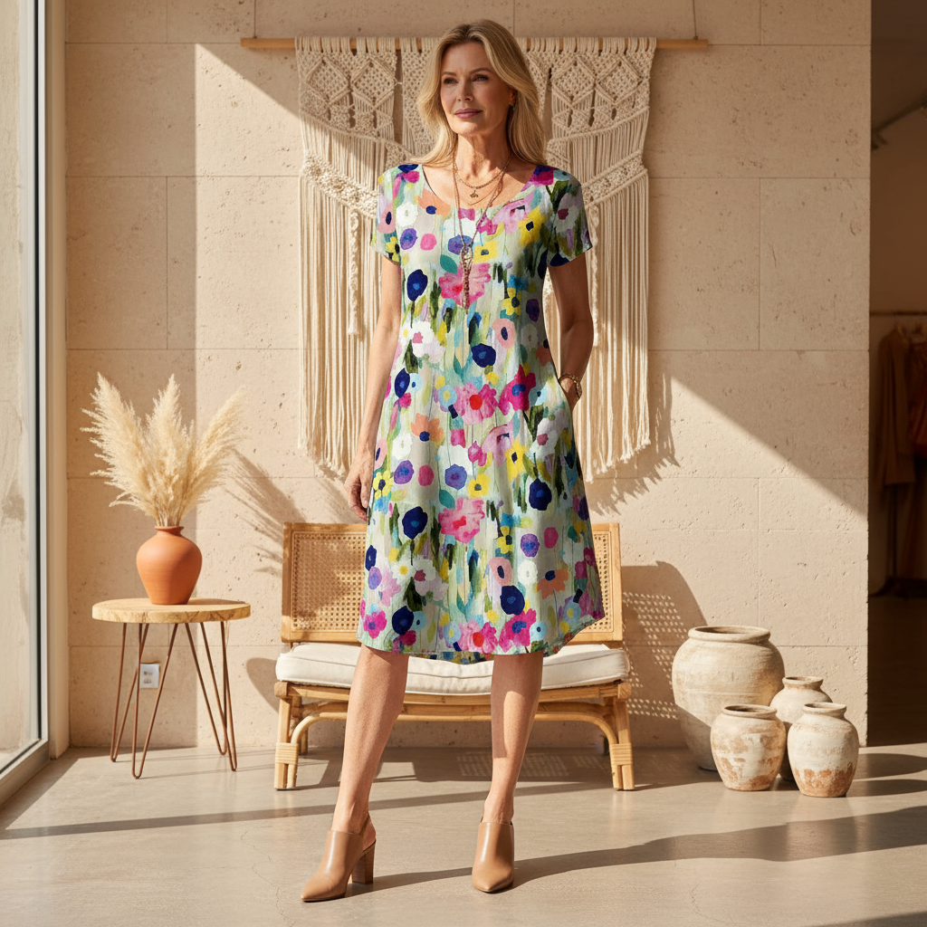 Priya | Watercolor Bloom Dress