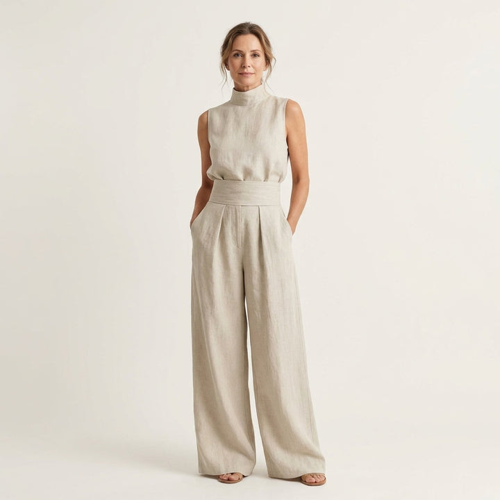 Cayetana | Sleeveless Turtleneck Top Wide-Leg Set