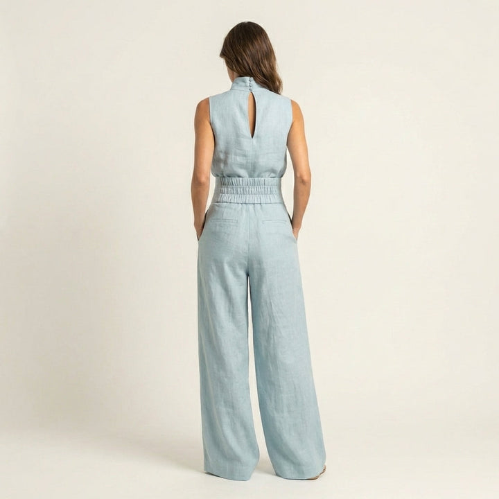 Cayetana | Sleeveless Turtleneck Top Wide-Leg Set