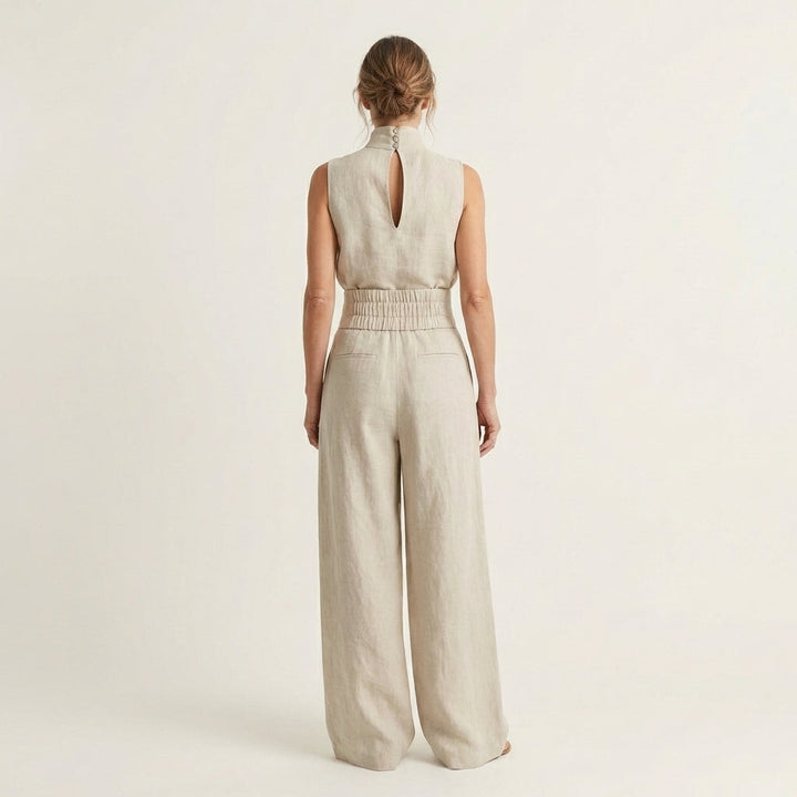 Cayetana | Sleeveless Turtleneck Top Wide-Leg Set