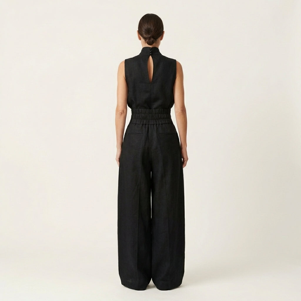 Cayetana | Sleeveless Turtleneck Top Wide-Leg Set