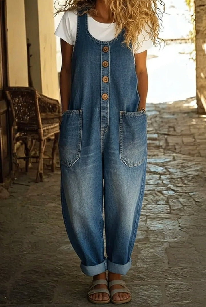 Lenna | Vintage Cotton Denim Jumpsuit