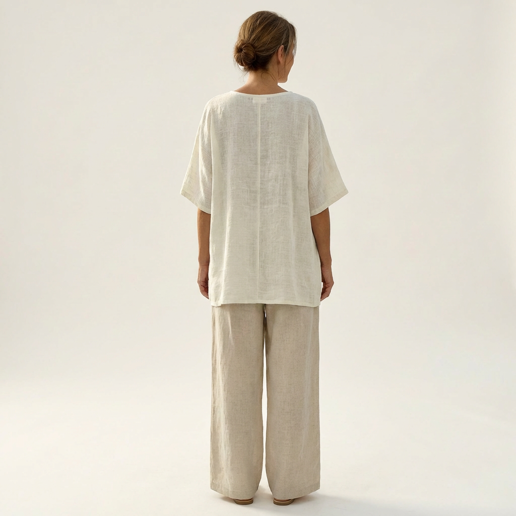 Blossom | Ivory Top &amp; Natural Wide-Leg Set
