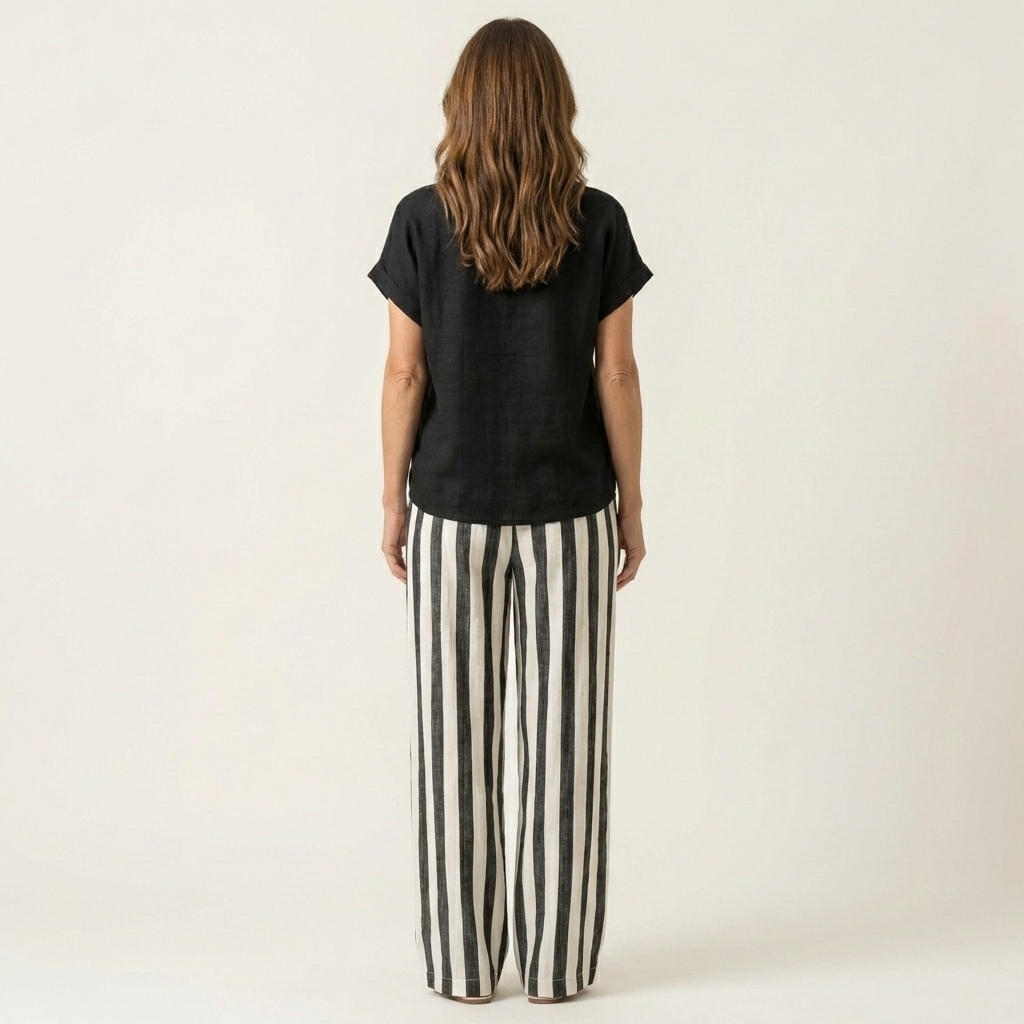 Heather | Top &amp; Stripe Wide-Leg Set