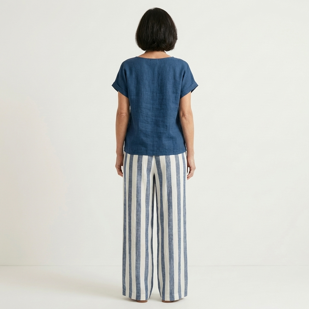 Heather | Top &amp; Stripe Wide-Leg Set