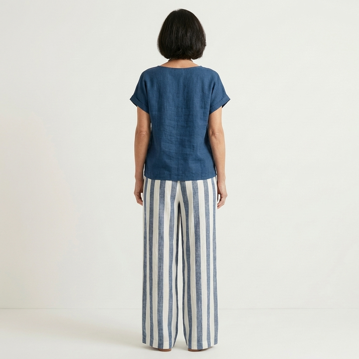 Heather | Top &amp; Stripe Wide-Leg Set