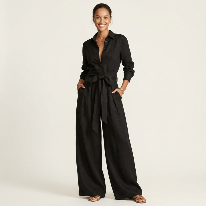 Letisha | Long-Sleeve Shirt Jumpsuit