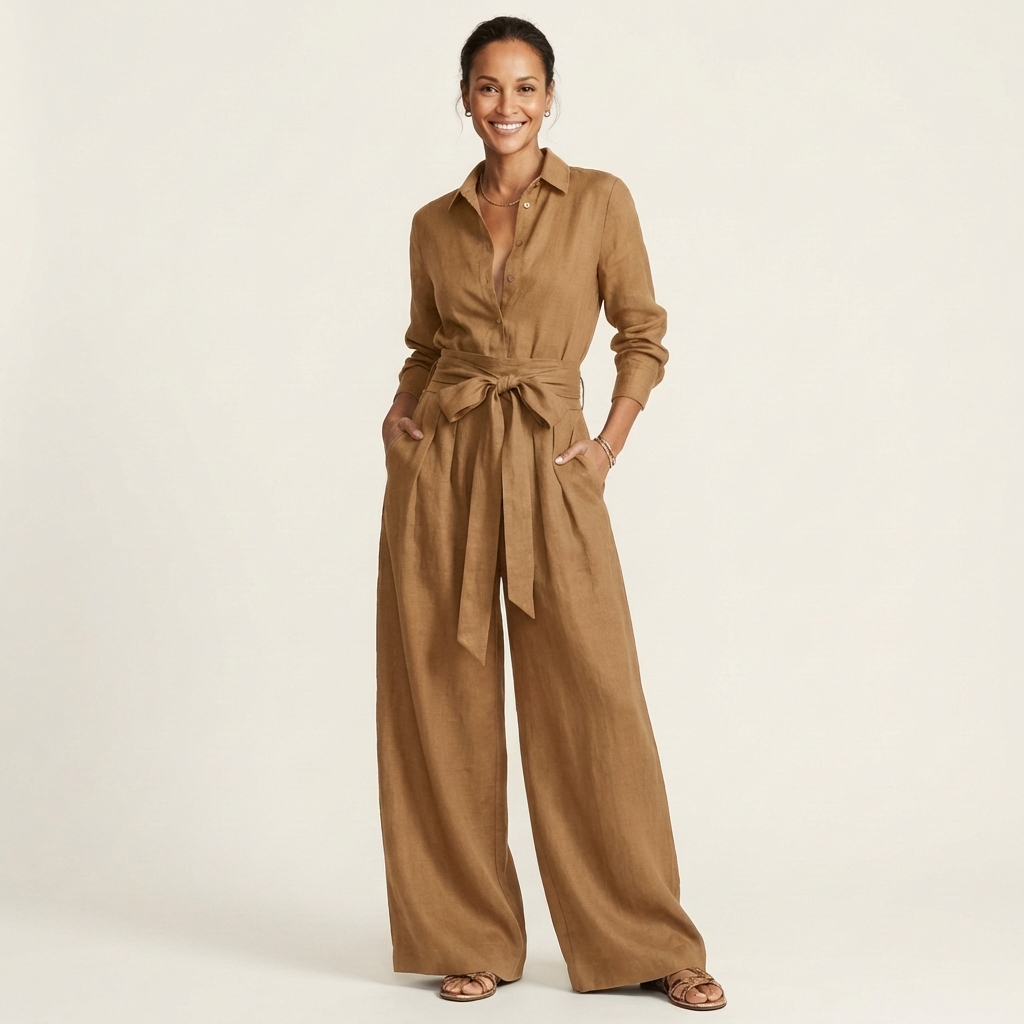 Letisha | Long-Sleeve Shirt Jumpsuit