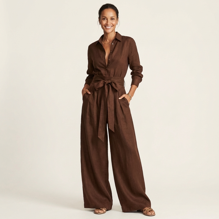 Letisha | Long-Sleeve Shirt Jumpsuit