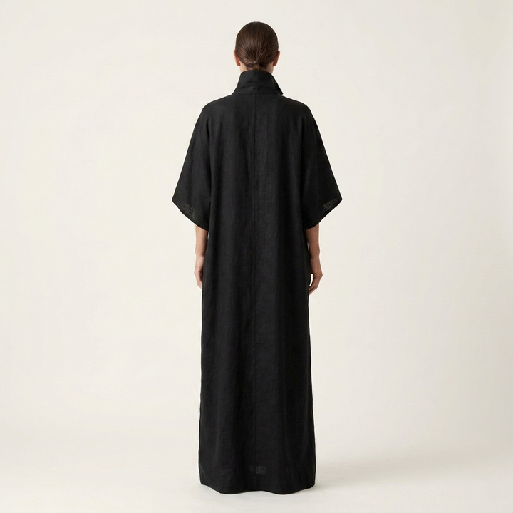 Stellita | Deep V-Neck Batwing-Sleeve Oversized Maxi Dress