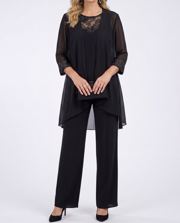 Eleanor | Flowing Jacket &amp; Wide-Leg Pant Set