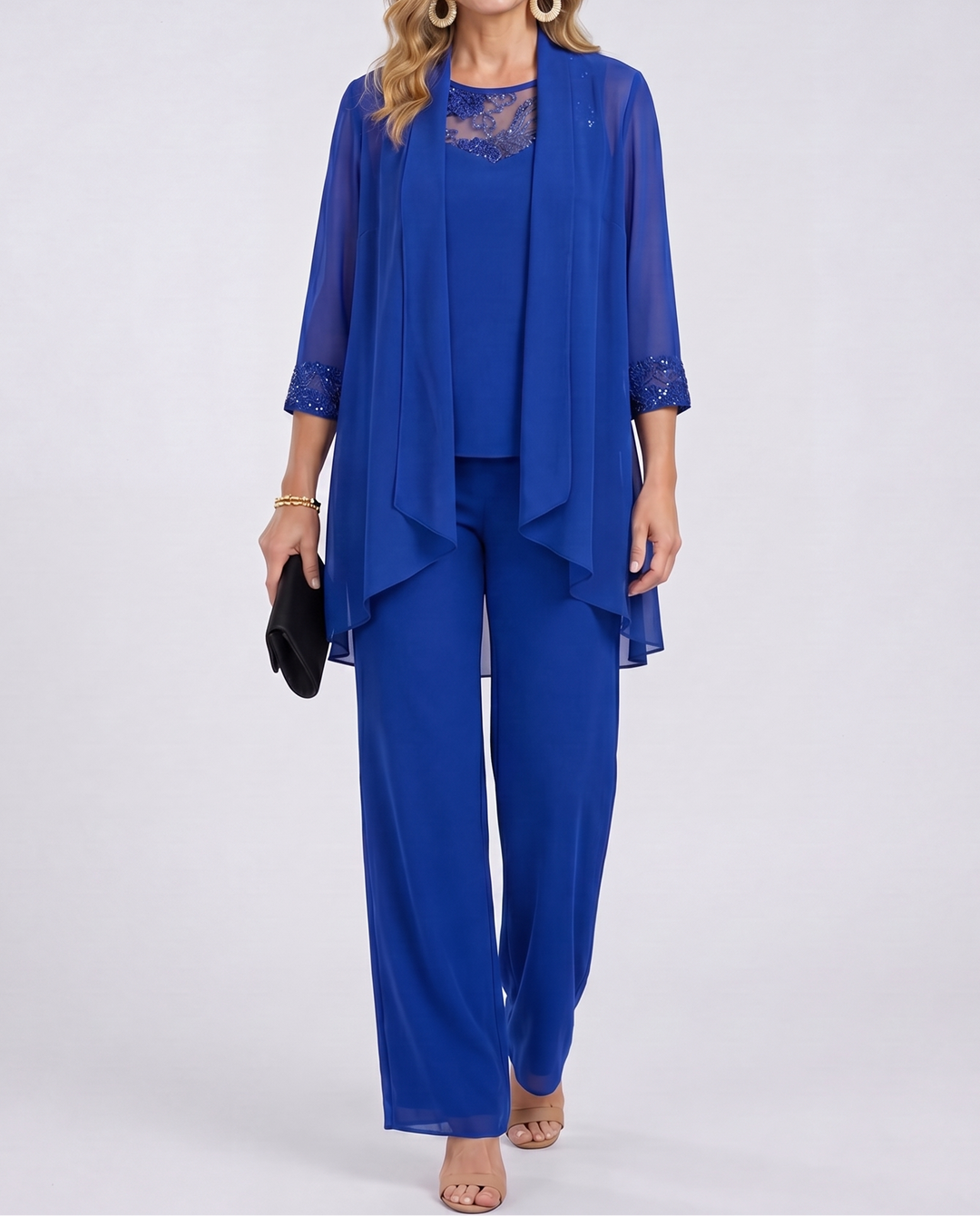 Eleanor | Flowing Jacket &amp; Wide-Leg Pant Set