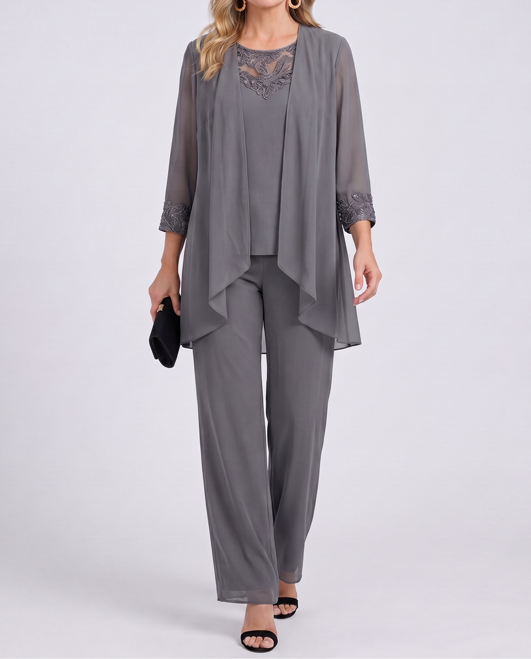 Eleanor | Flowing Jacket &amp; Wide-Leg Pant Set