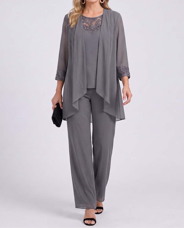Eleanor | Flowing Jacket &amp; Wide-Leg Pant Set