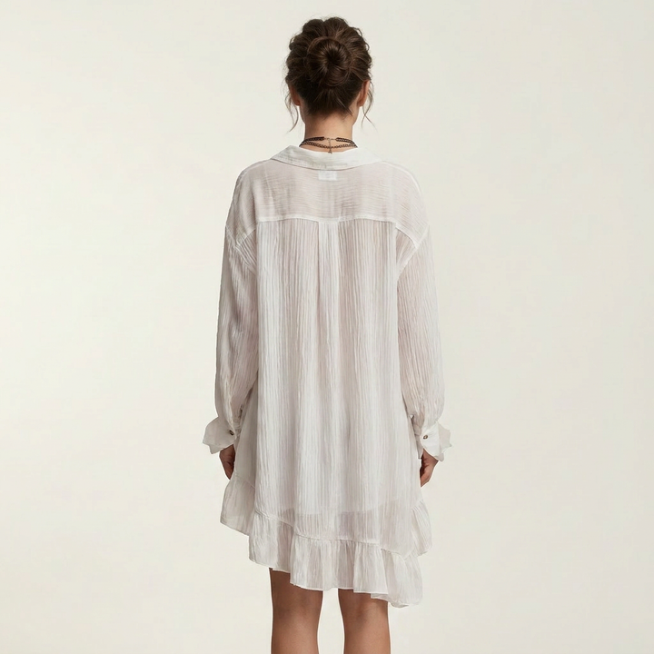 Glazielle | Crinkle Chiffon Shirt Dress