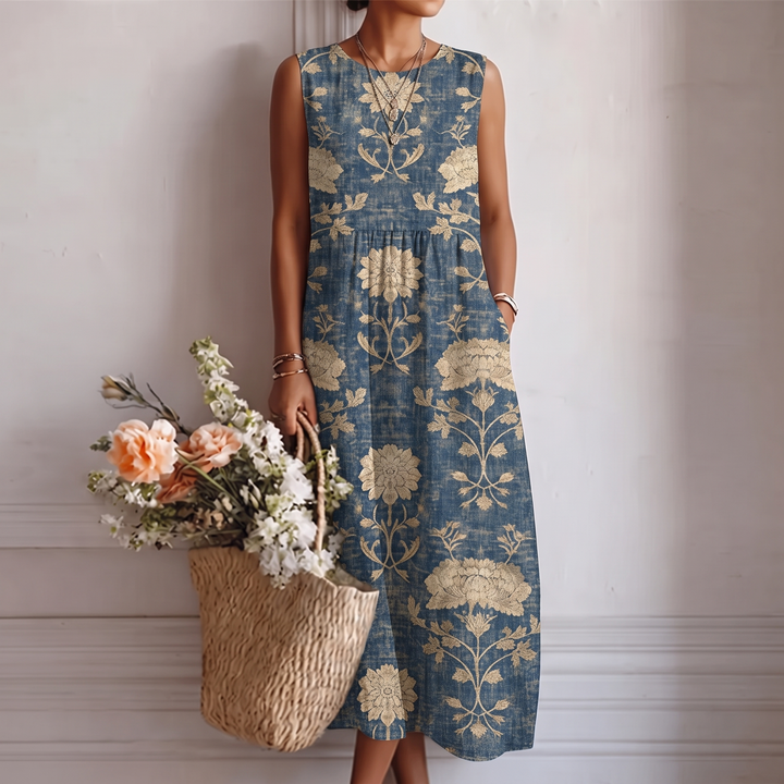 Alberte | Classic Floral Midi Dress