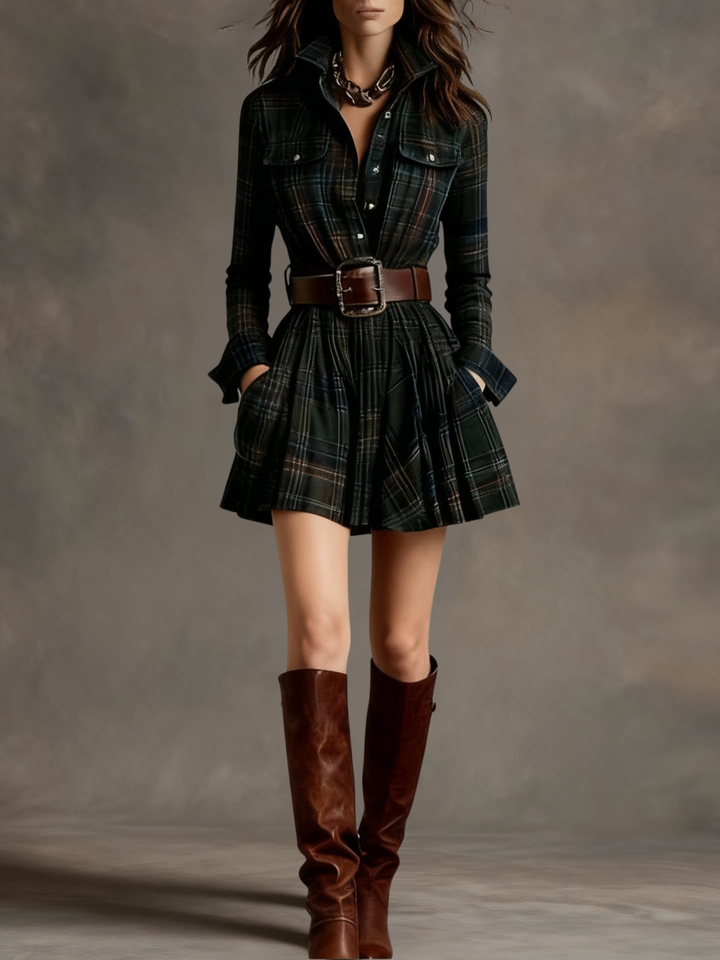 Bárbara | Plaid Shirt Mini Dress