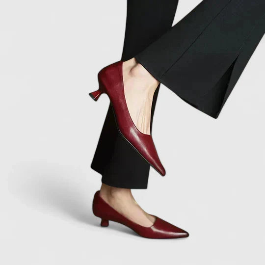 Sleek Supportive Real Leather Heels