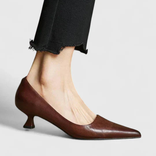 Sleek Supportive Real Leather Heels