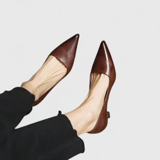 Sleek Supportive Real Leather Heels