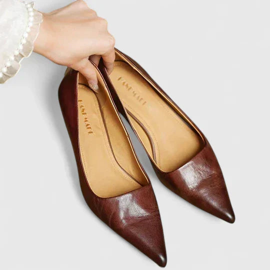 Sleek Supportive Real Leather Heels