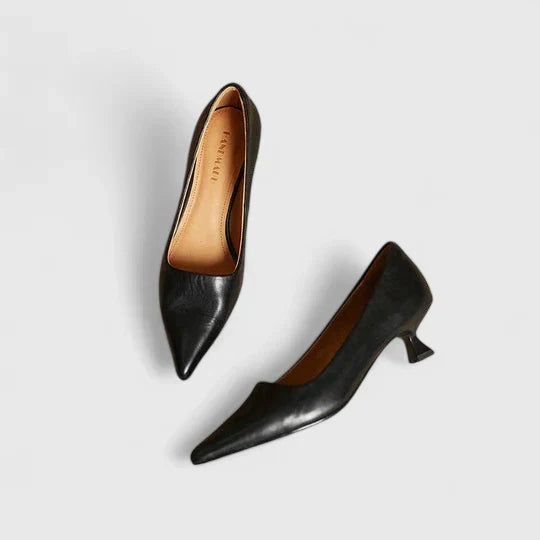 Sleek Supportive Real Leather Heels