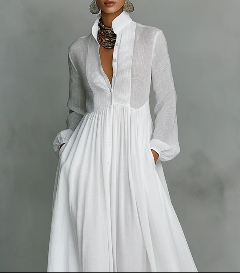 Barbara | Flowing Button-Front Maxi Dress