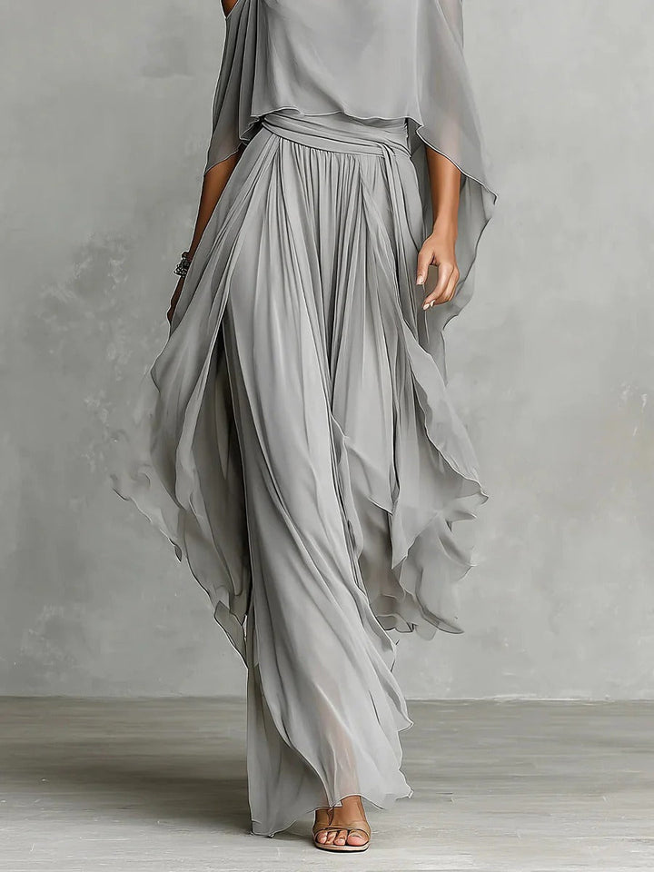 Renata | Grey Fluid Set with Strappy Top and Lightweight Pants
