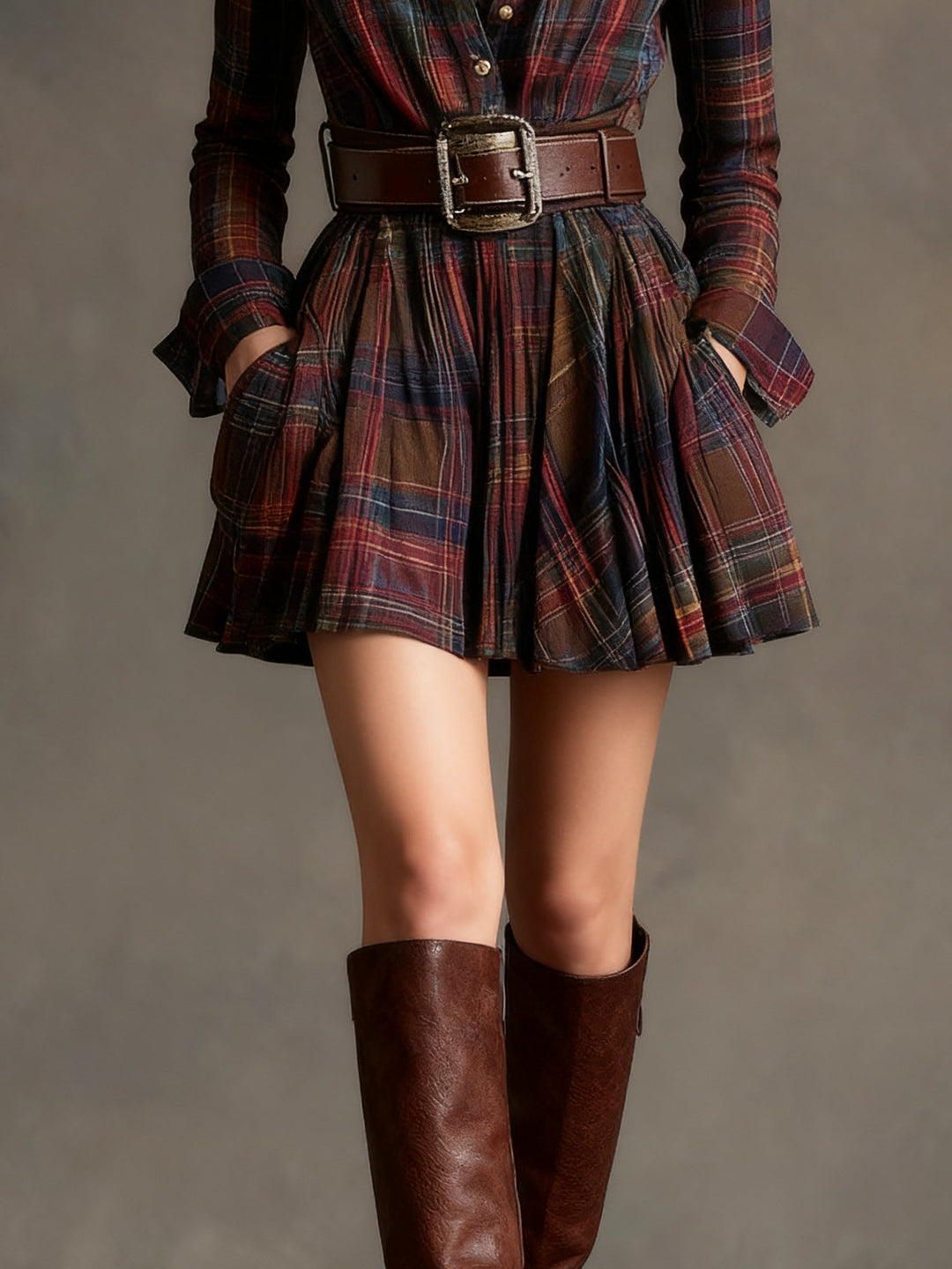 Bárbara | Plaid Shirt Mini Dress