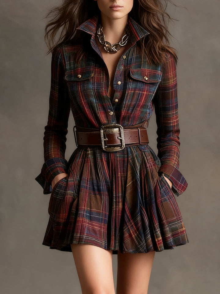 Bárbara | Plaid Shirt Mini Dress
