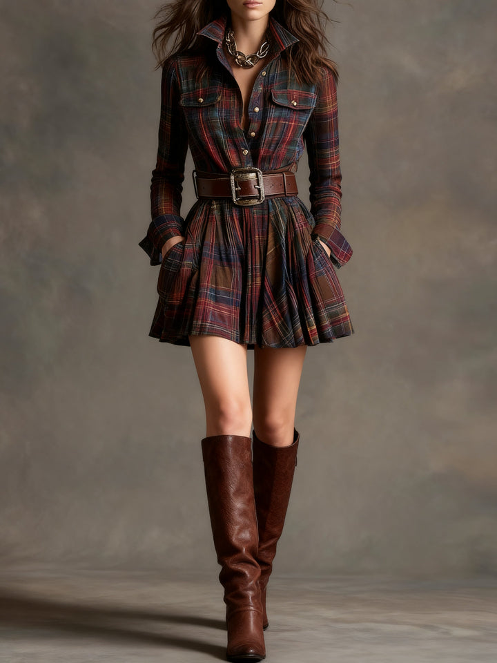 Bárbara | Plaid Shirt Mini Dress